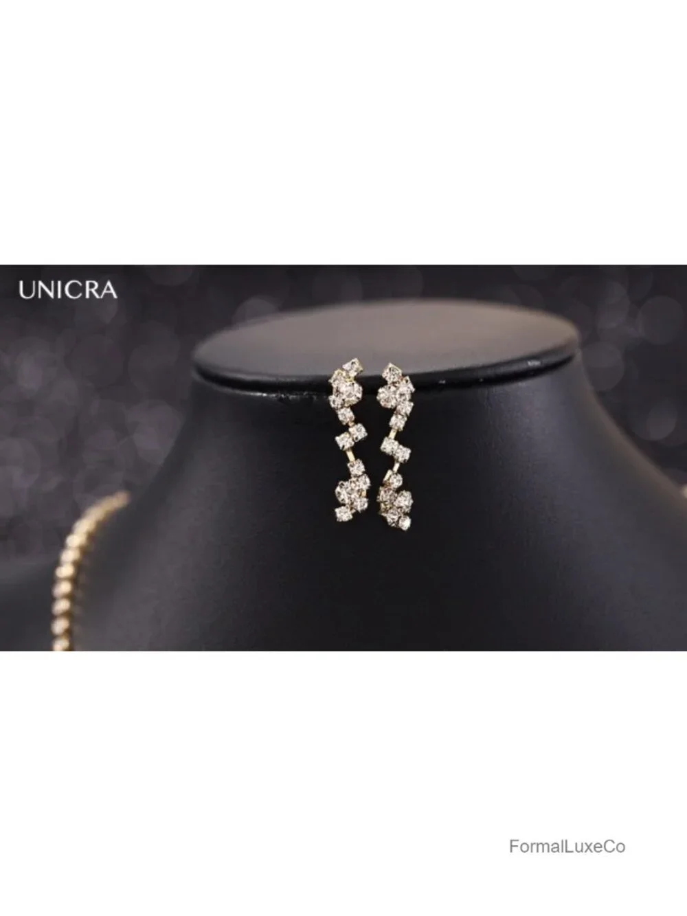 Crystal Rhinestone Bridal Jewelry Set with Choker Necklace and Earrings
